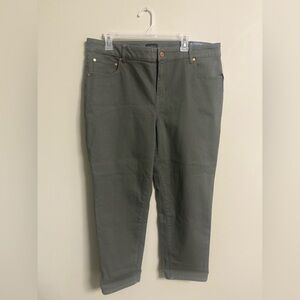 Talbots Everyday Relaxed Jeans Size 16P Petite Green New High Rise Stretch